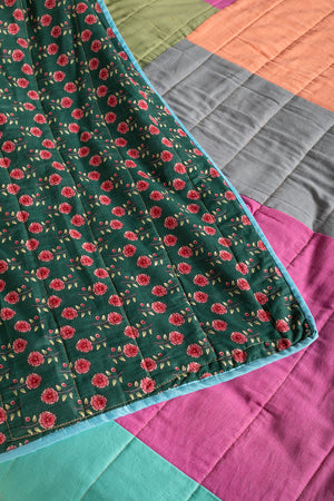 End of Roll Patchwork Reversible Quilt - 01