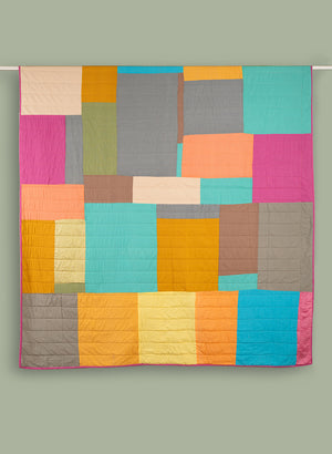 End of Roll Patchwork Reversible Quilt - 02