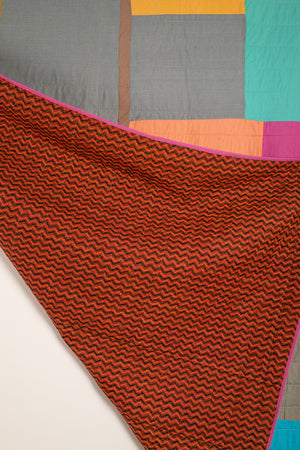 End of Roll Patchwork Reversible Quilt - 02