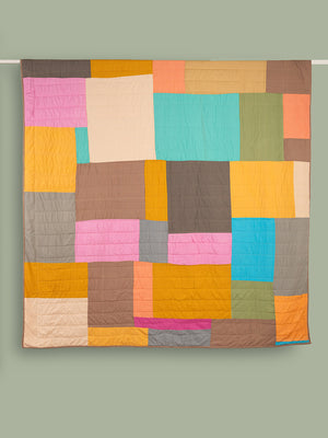 End of Roll Patchwork Reversible Quilt - 04