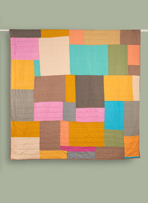 End of Roll Patchwork Reversible Quilt - 04