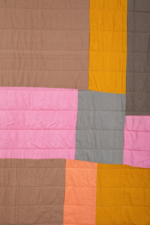 End of Roll Patchwork Reversible Quilt - 04