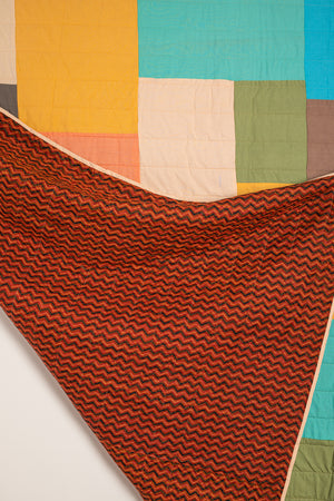 End of Roll Patchwork Reversible Quilt - 08