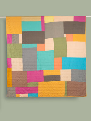 End of Roll Patchwork Reversible Quilt - 09