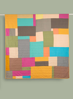 End of Roll Patchwork Reversible Quilt - 09