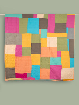 End of Roll Patchwork Reversible Quilt - 11