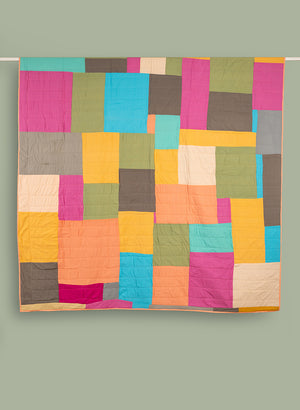 End of Roll Patchwork Reversible Quilt - 11