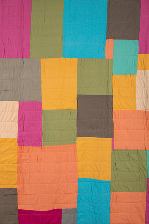 End of Roll Patchwork Reversible Quilt - 11