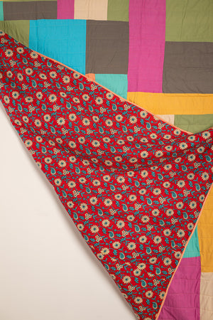 End of Roll Patchwork Reversible Quilt - 11