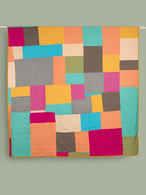 End of Roll Patchwork Reversible Quilt - 12