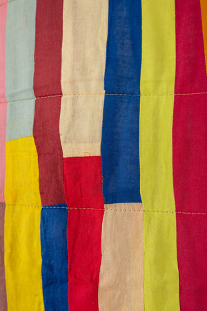 Upcycled Striped Patchwork Reversible Quilt - 05