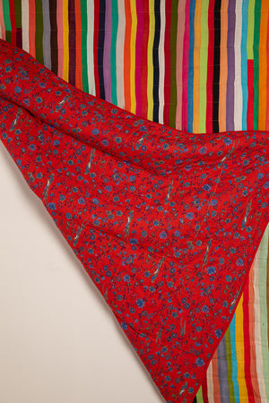 Upcycled Striped Patchwork Reversible Quilt - 09
