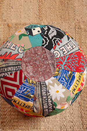 Patchwork Embroidery Pouffe