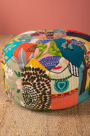 Patchwork Embroidery Pouffe