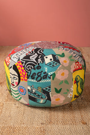 Patchwork Embroidery Pouffe