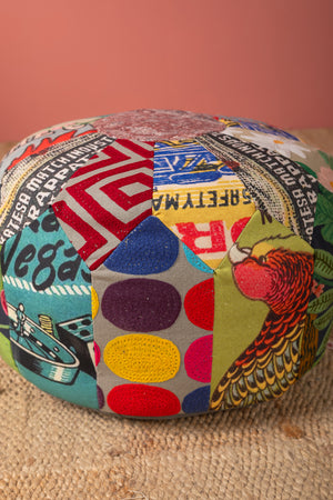 Patchwork Embroidery Pouffe