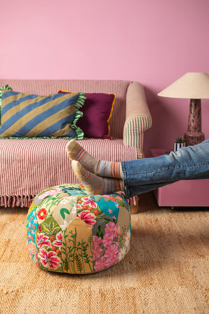 Patchwork Embroidery Pouffe