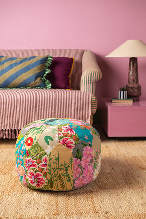 Patchwork Embroidery Pouffe