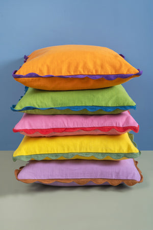 Papaya Block Colour Cotton Cushion Cover