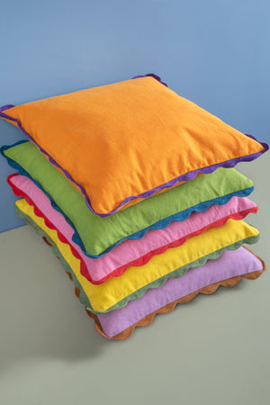 Papaya Block Colour Cotton Cushion Cover
