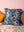 Denim Blue Leaves Embroidered Cushion Cover