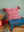 Pink Velvet Leaf Embroidered Cushion Cover