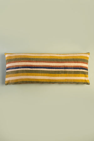 Clay Stripe Block Print Cushion Cover