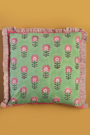 Laurel & Taffy Block Print Cushion Cover