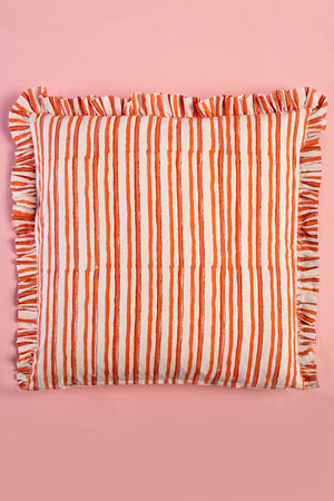 Carnation & Clementine Block Print Cushion Cover