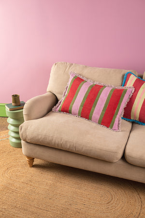 Kale & Meadow Mauve Block Print Cotton Cushion Cover