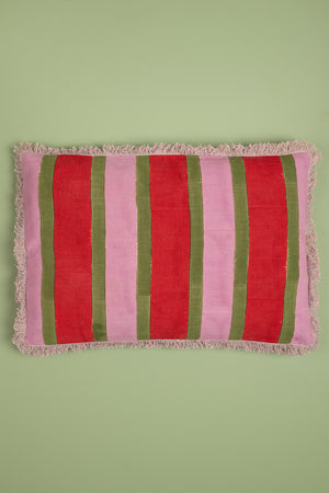 Kale & Meadow Mauve Block Print Cotton Cushion Cover