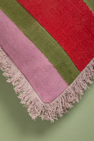 Kale & Meadow Mauve Block Print Cotton Cushion Cover