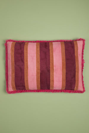 Hazel & Wine Block Print Cotton Cushion Cover