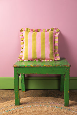 Apple & Rose Block Print Cotton Cushion Cover