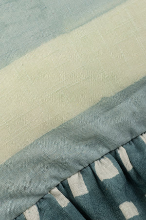 Pale Blue & Stone Block Print Cotton Cushion Cover