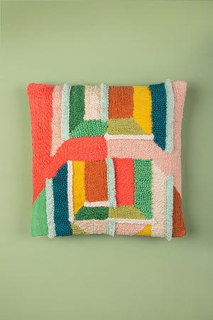 Abstract Texture Embroidered Cushion Cover