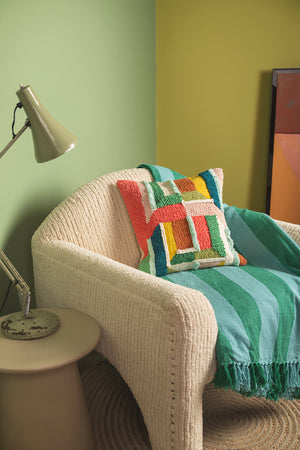 Abstract Texture Embroidered Cushion Cover