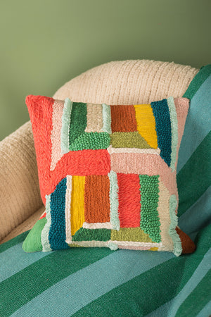 Abstract Texture Embroidered Cushion Cover