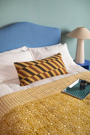 Staggered Stripe Embroidered Cushion Cover