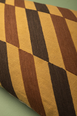 Staggered Stripe Embroidered Cushion Cover