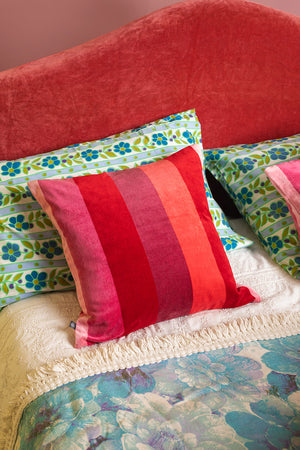 Petal Striped Velvet Cushion Cover