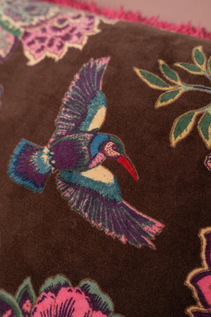 Cosmos Floral Velvet Cushion Cover