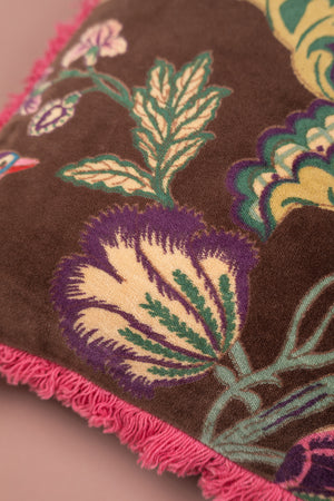 Cosmos Floral Velvet Cushion Cover