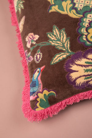 Cosmos Floral Velvet Cushion Cover