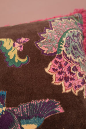 Cosmos Floral Velvet Cushion Cover