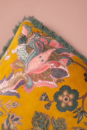 Lichen Floral Velvet Cushion Cover