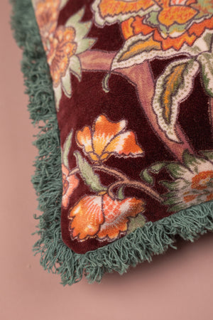 Hallow Floral Velvet Cushion Cover