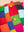 Block Colour Patchwork Cotton Cushion Cover with Frill Edge
