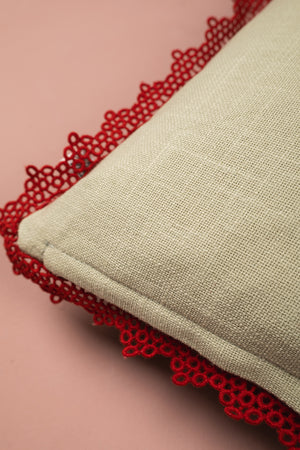 Sage Green Wildflower Embroidered Cushion Cover