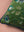 Blue on Green Velvet Floral Embroidered Cushion Cover